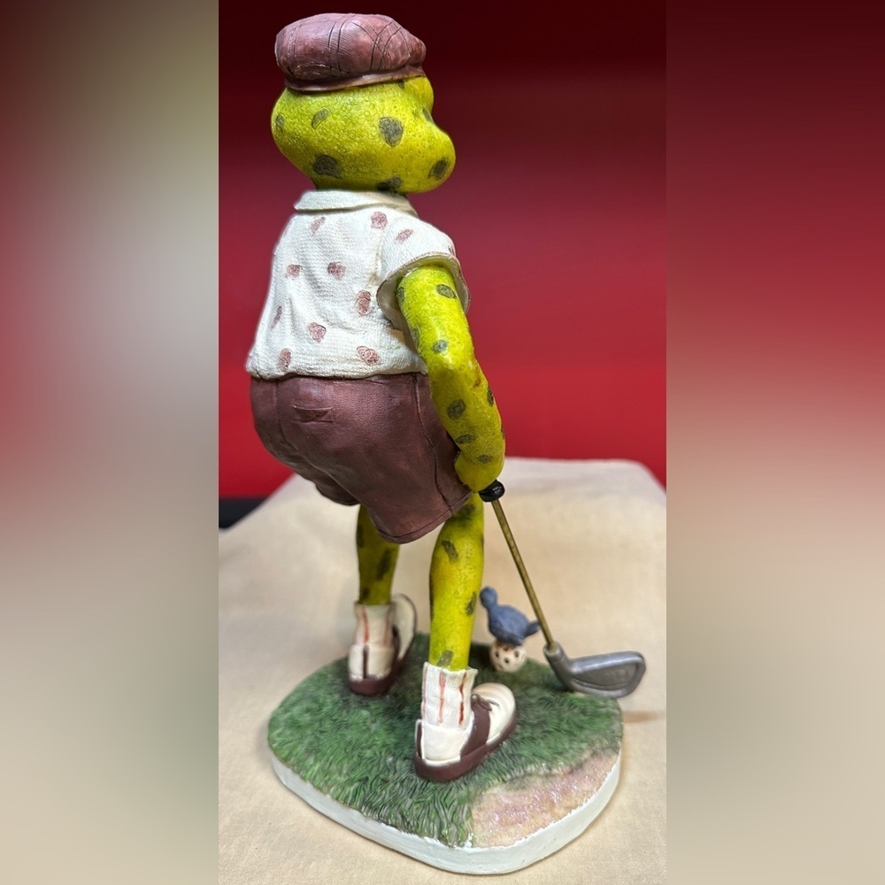Mr Frog Goes Golfing Resin Figurine Statue Approximately 5.25”x4.25”x10” Birdie - Picture 6 of 15